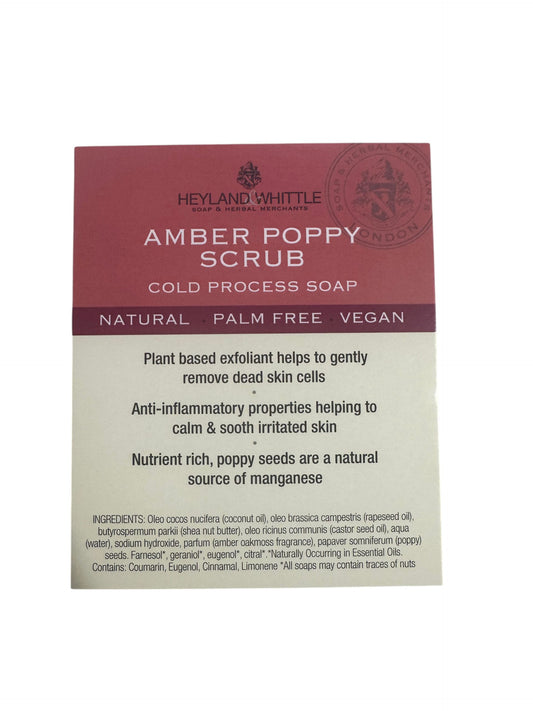 Amber Poppy Scrub Soap Brick Card