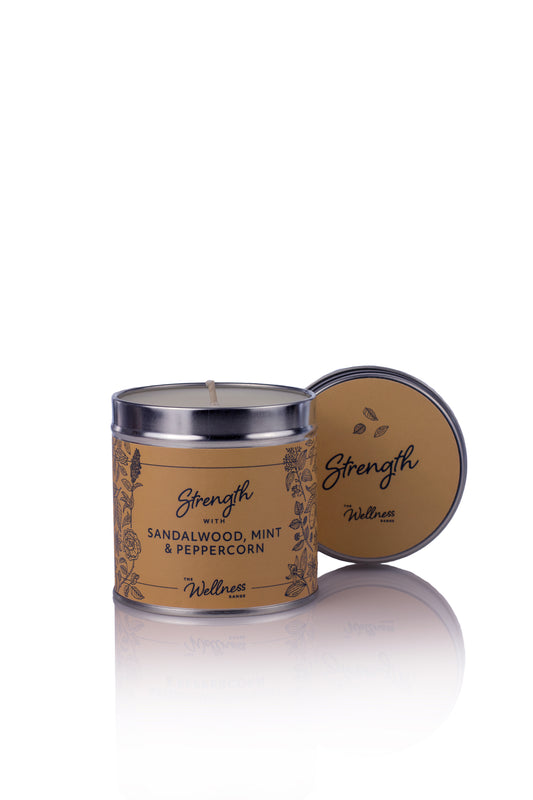 Strength Wellness Candle with Sandalwood, Mint & Peppercorn