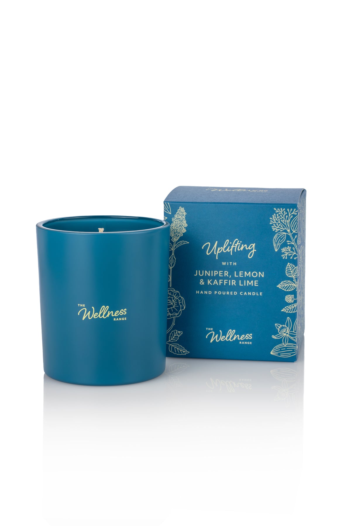 Uplifting Wellness Glass Candle with Juniper, Lemon & Kaffir Lime