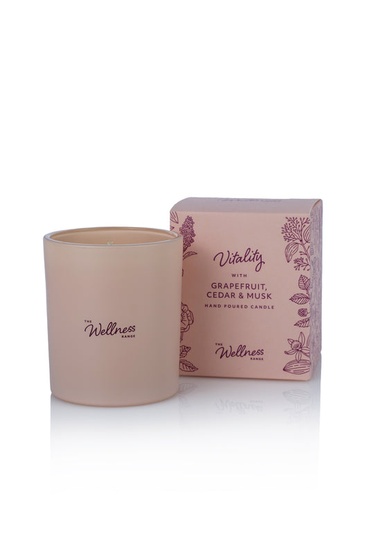 Vitality Wellness Glass Candle with Grapefruit, Cedar & Musk