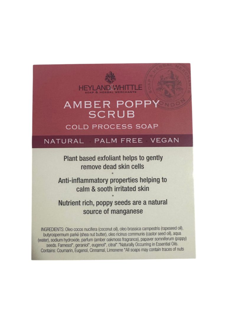Amber Poppy Scrub Soap Brick Card