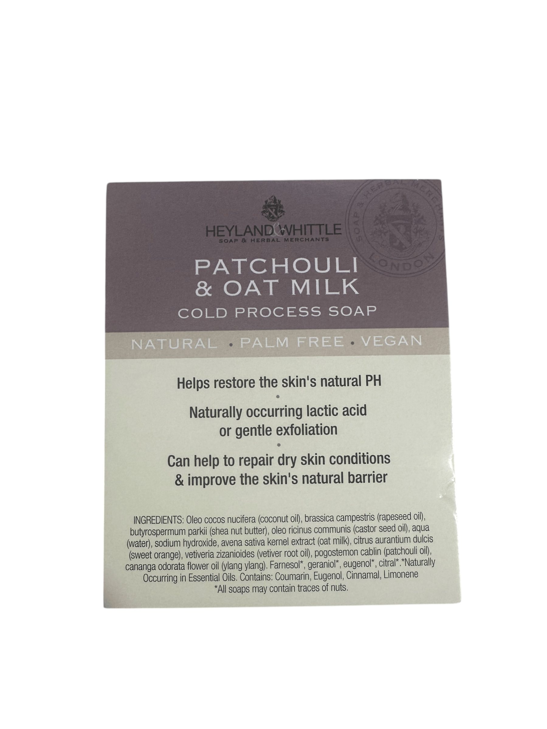Patchouli & Goats' Milk Soap Brick Card